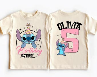 Maglietta di compleanno di Stitch, maglietta per bambina del compleanno Disney, maglietta per viaggio di compleanno per ragazzi, maglietta per festa di Stitch, magliette regalo di compleanno WDW