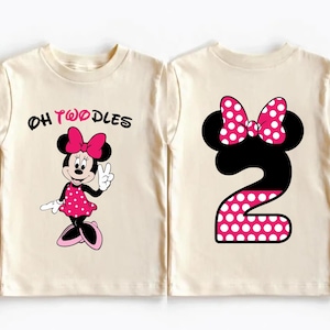 Minnie-verjaardagsshirt van Twodles, 2e verjaardagscadeau meisje, Disney tweede verjaardagsshirt, Minnie Age 2-shirt, Minnie-sweatshirt verjaardag meisje