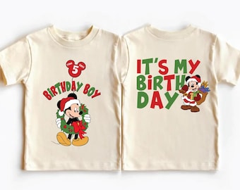 Mickey Christmas Birthday Shirt, Minnie Xmas Birthday Girl Tee, Disney Christmas Birthday Party Gift, Mouse Winter Holiday Sweatshirt