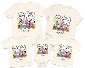 Camiseta de cumpleaños de Disney, camiseta de la familia Mickey, camiseta de Minnie para niña, regalo de cumpleaños de Mouse para niño, camiseta de fiesta de Walt Disney