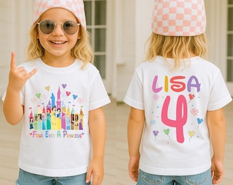 Princess Custom 4th Birthday Shirt, Disney Birthday Girl Tee, Four Ever A Princess T-Shirt, Magic Kingdom Birthday Party Tee