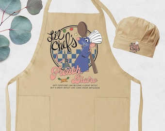 Ratatouille Chef Apron, Mouse Chef Kitchen Hat, Gusteau's Anyone Can Cook Apron, Chef Hat for Mom, Disney Little Chef Remy Apron