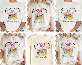 Princess Birthday Shirt, Disney Birthday Family Squad T-Shirt, Minnie Birthday Girl Gift, WDW Princess Birthday Party Tee