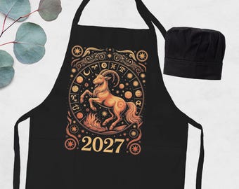 2027 Year of the Goat Aprons, Chinese Baking Lover Gift, Asian Culture Aprons, Lunar New Year Gift