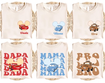 Disney Cars Family T-Shirt, McQueen Dada T-Shirt, Tow Mater Birthday Tee, Racing Cars Matching Sweatshirt