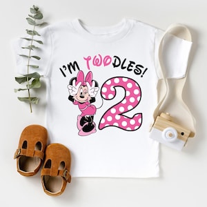 T-shirt Minnie Birthday Twodles, T-shirt Disney 2e verjaardag, Minnie Birthday Girl Gift, T-shirt Twodles Girl, sweater van im 2