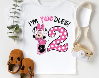 Camiseta de Minnie para niña de 2 años, Camiseta de Disney para el segundo cumpleaños, Regalo de Minnie para niña de 2 años, Camiseta para niña de 2 años, Sudadera "Tengo 2 años"