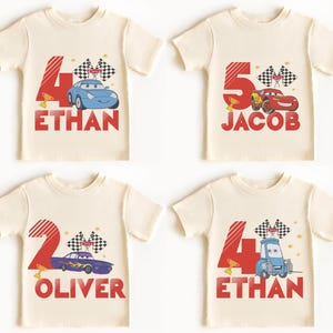 Cars Custom Birthday Shirt, McQueen Birthday Boy Tee, Disney Cars Party T-Shirt, Tow Mater Boy Gift, Doc Hudson Toddler Sweatshirt