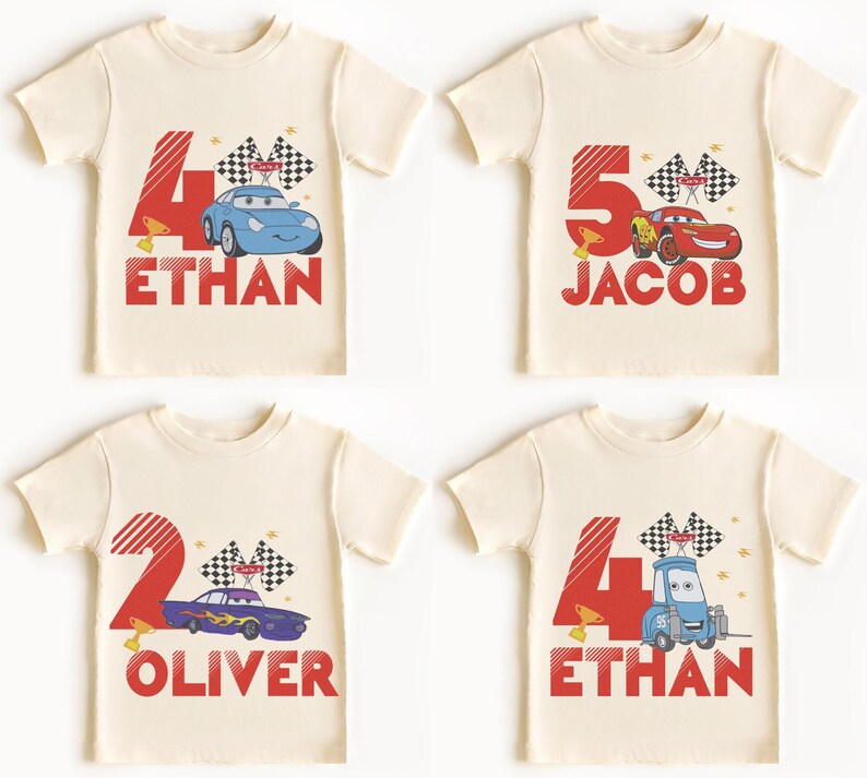 Cars Custom Birthday Shirt, McQueen Birthday Boy Tee, Disney Cars Party T-Shirt, Tow Mater Boy Gift, Doc Hudson Toddler Sweatshirt