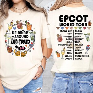 Drinking Around World Shirt, Disney Mickey Epcot Tour T-Shirt, Drinking Trip Sweatshirt, Disney World Travel Shirt