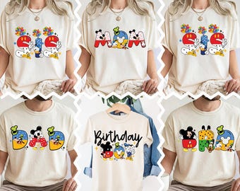 Disney verjaardagsshirt, T-shirt familie Mickey, T-shirt verjaardag meisje Minnie, cadeau verjaardag jongen muis, Walt Disney shirt verjaardagsfeestje