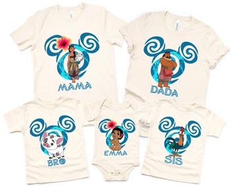 Moana Birthday Shirt, Disney Custom Family Tee, Princess Moana and Maui Matching T-Shirt, Baby Moana Gift, Disneyland Birthday Party T-Shirt