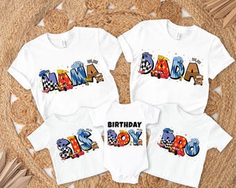 Disney Cars verjaardagsshirt, Lightning McQueen-T-shirt, Pixar Cars-sweater, Disney Mama-shirt, Cars Dad-T-shirt, Family Racing-T-shirt