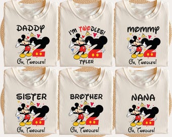 Mickey Twodles T-Shirt, Disney Familie 2. Geburtstag T-Shirt, Maus Geburtstag Party Shirt, Kleinkind Ich bin Twodles Sweatshirt, BTW Kinder Geburtstag T-Shirt