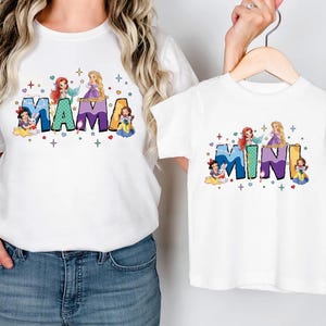 Disney Princess Mama Mini Shirt, Disney Mama and Mini Matching Shirt, Disneyland Mom Daughter Trip Shirt, Disney Family Girls Shirt