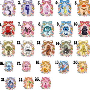 a collection of cartoon character illustrations, each with a unique design and color scheme. The characters are arranged in a grid format, with each row representing a different character and each column representing a different type of character. The characters are depicted in various poses and expressions, creating a diverse and visually engaging collection.