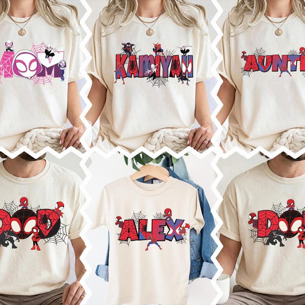 Camiseta familiar de Spiderman, camiseta de cumpleaños de Spider-Man de Marvel, camiseta de fiesta de superhéroes de Disney, regalo para mamá y papá, sudadera de Spider-Man fantasma