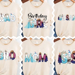 Disney Frozen Shirt, Elsa and Anna Family Tee, Princess Mom Dad Gift, Castle Birthday Girl T-Shirt, Disneyland Olaf Birthday Sweatshirt