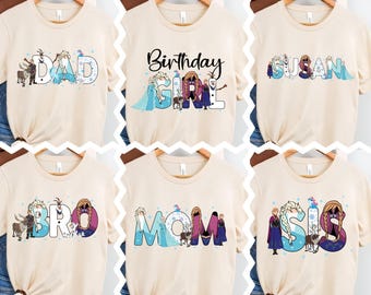 Disney Frozen Shirt, Elsa und Anna Familie T-Shirt, Prinzessin Mama Papa Geschenk, Schloss Geburtstag Mädchen T-Shirt, Disneyland Olaf Geburtstag Sweatshirt