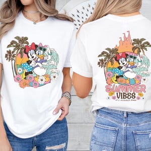 Minnie Daisy zomershirt, T-shirt Disney Girls Besties, Mouse Girls zomervakantiecadeau, Disneyland Girls Beach-T-shirt