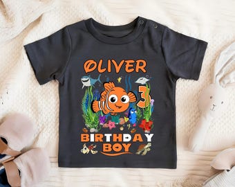 Finding Nemo verjaardagsshirt, Disney vis verjaardagsshirt voor jongens, Pixar familie verjaardagscadeau, zeedieren verjaardagsshirt voor meisjes
