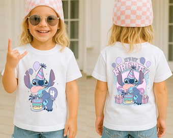 Maglietta di compleanno di Stitch, maglietta con viaggio di compleanno Disney, regalo di compleanno per bambina di Stitch, felpa di compleanno di Stitch, maglietta di compleanno Walt Disney