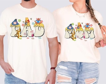 Winnie The Pooh Mama Shirt, Disney Dad T-Shirt, Pooh Bear Mom Dad Sweatshirt, Grandpa Grandma Tee, Piglet Mom Shirt, Pooh Bear Dad Gift