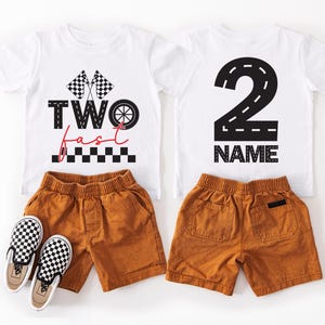 Two Fast Birthday Boy Shirt, Cars Birthday Party T-Shirt, 2 Fast Toddler Birthday Tee, Racing Birthday Gift, Race Car Kids 2nd Birthday Tee