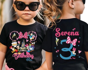 Koszulka urodzinowa Minnie, koszulka urodzinowa dla dziewczynek Disney, koszulka urodzinowa dla malucha z myszką, bluza dziecięca z Minnie w Disneylandzie, koszulka Magic Kingdom