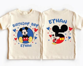 Mickey Birthday Boy Shirt, Disney Custom Birthday  Gift, Mouse Birthday  Party  T-Shirt, Kids Birthday Trip Tee, Toddler Mickey Birthday Tee
