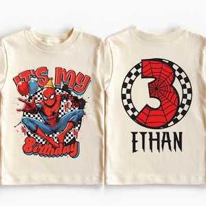 Koszulka urodzinowa dla chłopca z motywem Spidermana, prezent urodzinowy Marvel, koszulka urodzinowa dla dzieci Disney, bluza urodzinowa z motywem superbohatera, prezent urodzinowy dla malucha Marvel