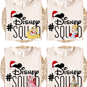 Prinzessin Weihnachten Sweatshirt, Disneyland Santa Prinzessin Weihnachten Shirt, Disney Mädchen Weihnachten Passendes T-Shirt, Rapunzel Aurora Weihnachten T-Shirt