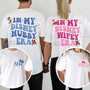 Mickey Hubby Wifey Shirt, Disney Honeymoon T-shirt, Minnie Wifey Era Tees, Husband Wife Couple Sweatshirt