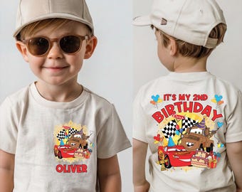 Lightning McQueen Birthday Shirt, Disney Cars Family T-Shirt, Boys Racing Cars Tee, Tow Mater Kids Sweatshirt