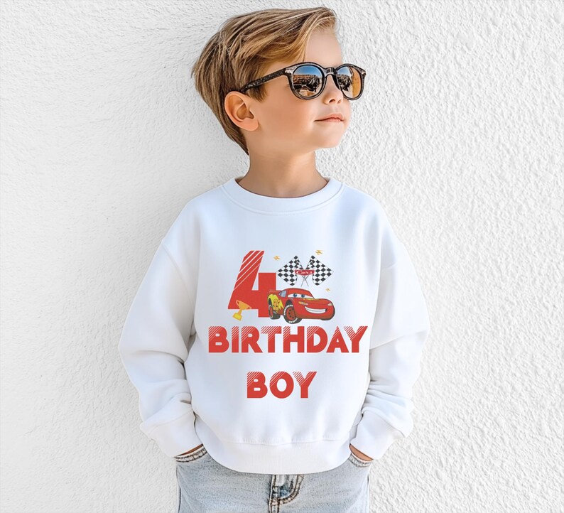 Cars Custom Birthday Shirt, McQueen Birthday Boy Tee, Disney Cars Party T-Shirt, Tow Mater Boy Gift, Doc Hudson Toddler Sweatshirt