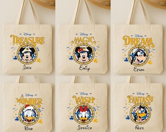 Disney Cruise Tote Bag, Custom Mickey Trip Totes, Wish Cruise Totes, 2026 Walt Disney Family Cruising Tote