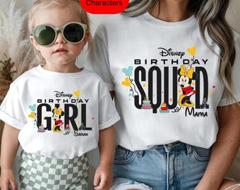 Disney Birthday Shirt, Mickey Boy Birthday Tee, Disney Family Party T-Shirt, Minnie Birthday Girl Gift, Disneyland Custom Squad Sweat
