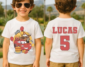 McQueen Birthday Tee, Disney Cars Birthday Boy Shirt, Custom Lightning Birthday Party T-Shirt, Pixar Racing Birthday Sweatshirt