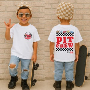 McQueen Pit Crew Shirt, Custom Cars Birthday Shirt, Pit Crew Birthday Party T-Shirt, Racing  Cars Birthday Boy Gift Tee