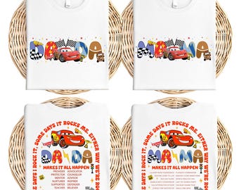 Disney Cars Mom Shirt, Lightning McQueen Dada T-Shirt, Pit Crew Dad Gift, Racing Mom T-Shirt, Disneyland Family Trip Tee