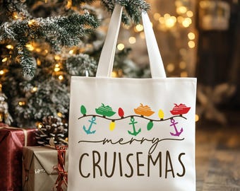 Christmas Cruise Tote Bag, Family Cruismas Totes, Merry XMAS Totes, Christmas Holiday Tote Bags, Christmas Cruising Bags