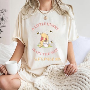 Camiseta de revelação do bebê do Ursinho Pooh, Camiseta Disney New Mama, Data de parto personalizada do Ursinho Pooh, Moletom para gestantes, Moletom com capuz da Mamãe Ursa, Futura mamãe