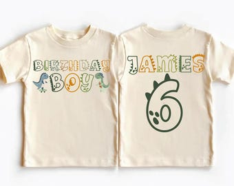 Camiseta de cumpleaños de dinosaurio para niño, camisetas de cumpleaños de dinosaurio para niños, camiseta de fiesta de dinosaurios para niños