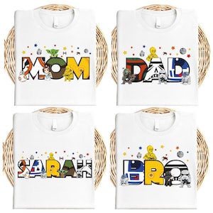 Star Wars Family Shirt, Custom Star Wars Gift, Disney Family Matching T-Shirt, Galaxy&#39;s Edge Family Sweatshirt, Darth Vader Chewbacca Tee