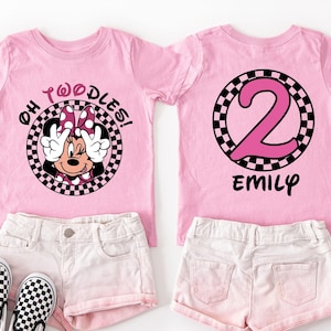 Disney Twodles T-Shirt, Minnie 2nd Birthday Girl Tee, Mickey Two Years Old Shirt, Kids Second Birthday Party Gift, Disneyland Birthday