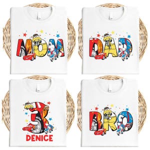 Disney Cars Familie T-Shirt, McQueen Geburtstagsjunge Geschenk, Tow Mater Geburtstagsjunge Shirt, Rennauto-Geburtstagsfeier Sweatshirt, Blitz Kinder T-Shirt
