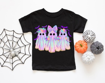 Halloween Ghost Shirt, Girls Spooky Season Sweatshirt, Cute Ghost T-Shirt, Toddler Fall Gift Tee, Girls Trick or Treat T-Shirt