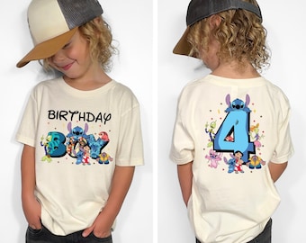 Maglietta per il compleanno di Stitch per bambino, maglietta per il compleanno di Disney per bambina, regalo per la festa di compleanno di Stitch con Lilo, maglietta per il compleanno di Disneyland, maglietta regalo per bambini di Stitch