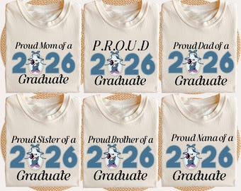 Disney 2026 Grad  Shirt, Custom Family Class of 2026 T-Shirt, Mickey The Grad Gift, Minnie Graduation Squad Sweatshirt, Mouse Grad Party Tee