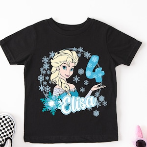 Princess Elsa Birthday Shirt, Disney Frozen Birthday Girl Tee, Custom Princess Party T-Shirt, Kids Frozen Birthday Shirt